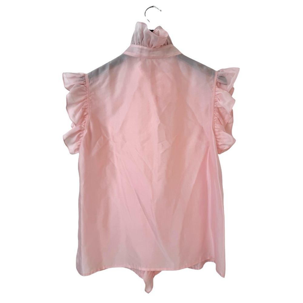 Christy Lynn Women’s Large Marfa Ruffle Top Blush Pink Organza Feminine‎ Luxury - Picture 4 of 11